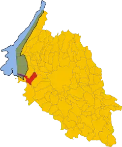 Poziția comunei în cadrul provinciei