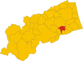 Poziția comunei în cadrul provinciei