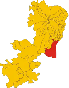 Poziția localității Comune di Catania