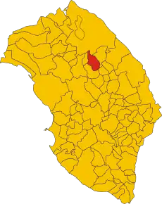 Poziția comunei în cadrul provinciei