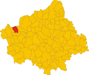 Poziția comunei în cadrul provinciei