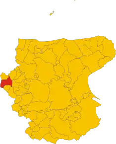 Poziția comunei în cadrul provinciei