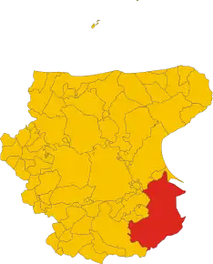 Poziția comunei în cadrul provinciei