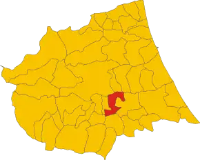 Poziția localității Cermignano