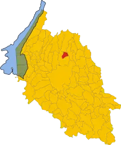 Poziția comunei în cadrul provinciei