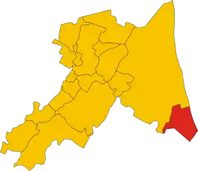 Poziția localității Cervia