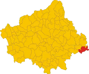 Poziția comunei în cadrul provinciei