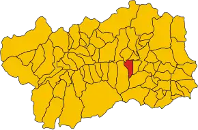 Poziția comunei în cadrul provinciei