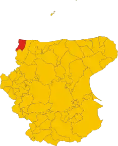 Poziția comunei în cadrul provinciei