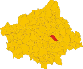 Poziția comunei în cadrul provinciei