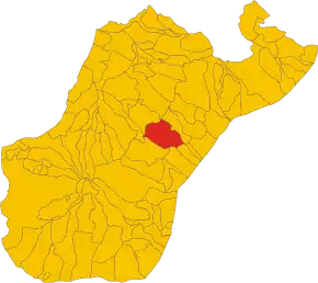 Poziția comunei în cadrul provinciei