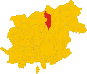 Poziția comunei în cadrul provinciei