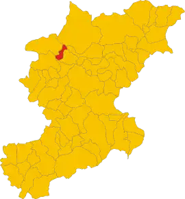 Poziția comunei în cadrul provinciei