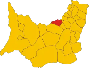 Poziția comunei în cadrul provinciei