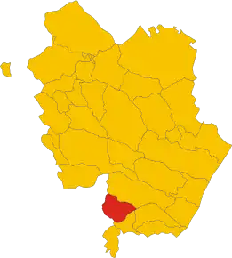 Poziția comunei în cadrul provinciei