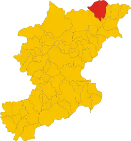 Poziția comunei în cadrul provinciei