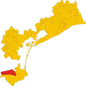 Poziția comunei în cadrul provinciei