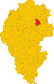 Poziția comunei în cadrul provinciei