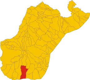 Poziția comunei în cadrul provinciei