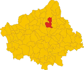 Poziția comunei în cadrul provinciei