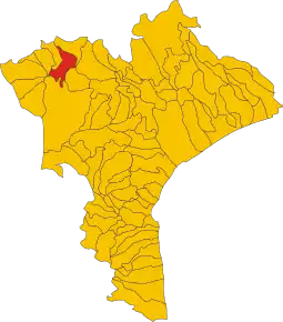 Poziția comunei în cadrul provinciei