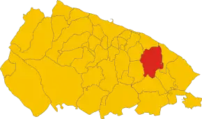 Poziția comunei în cadrul provinciei