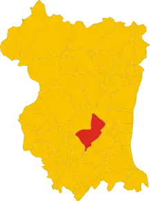 Poziția comunei în cadrul provinciei