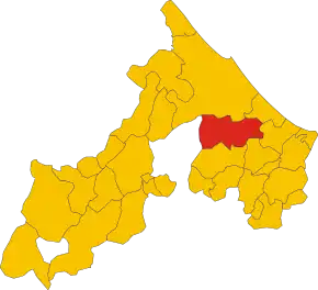 Poziția localității Coriano