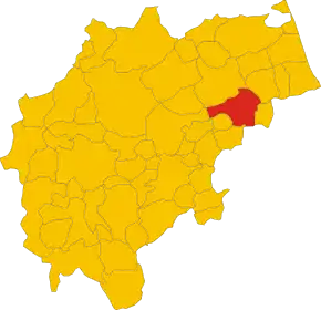 Poziția comunei în cadrul provinciei