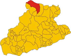Poziția comunei în cadrul provinciei