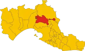 Poziția comunei în cadrul provinciei