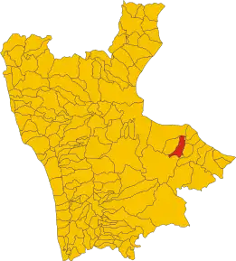 Poziția comunei în cadrul provinciei