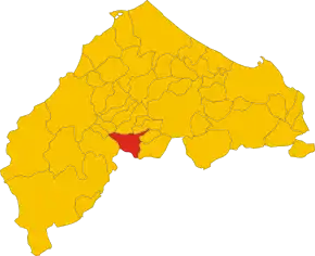 Poziția comunei în cadrul provinciei