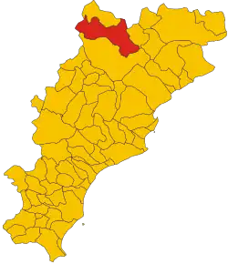 Poziția comunei în cadrul provinciei