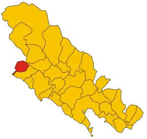 Poziția comunei în cadrul provinciei