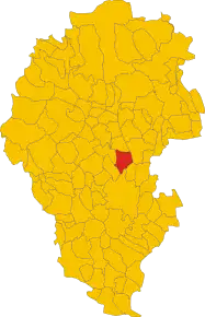 Poziția comunei în cadrul provinciei