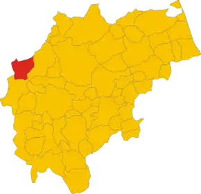 Poziția comunei în cadrul provinciei