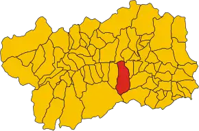 Poziția comunei în cadrul provinciei