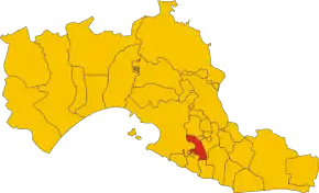 Poziția comunei în cadrul provinciei