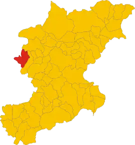 Poziția comunei în cadrul provinciei