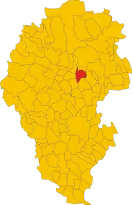 Poziția comunei în cadrul provinciei