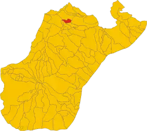 Poziția comunei în cadrul provinciei