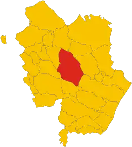 Poziția comunei în cadrul provinciei