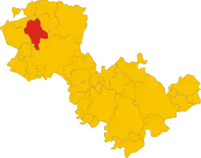 Poziția comunei în cadrul provinciei