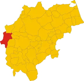 Poziția comunei în cadrul provinciei