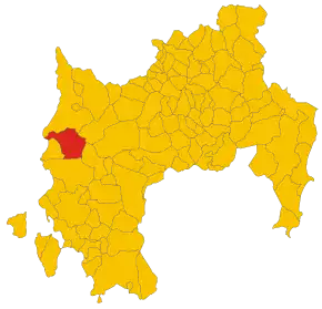 Poziția comunei în cadrul provinciei