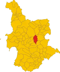 Poziția comunei în cadrul provinciei