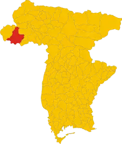 Poziția comunei în cadrul provinciei