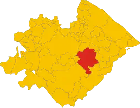 Poziția comunei în cadrul provinciei