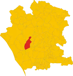 Poziția comunei în cadrul provinciei